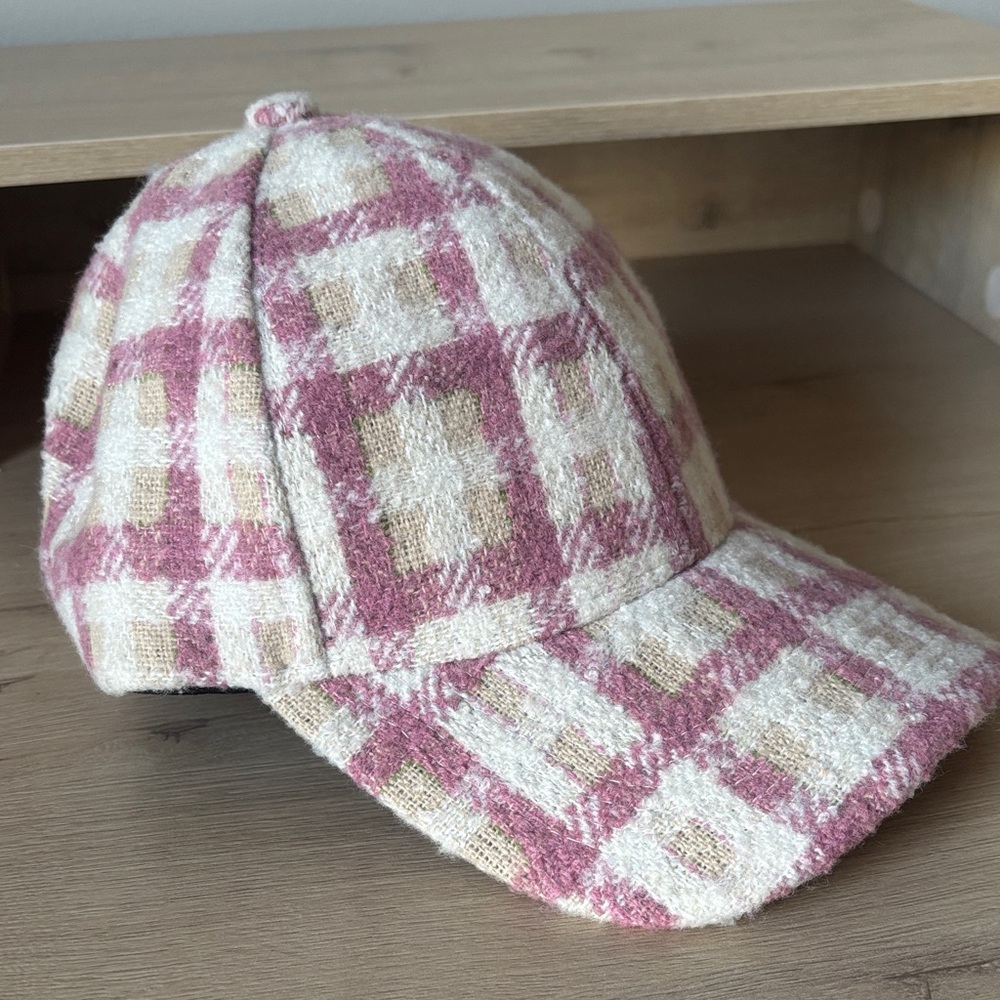 Wyeth by Todd Magill Pink and Cream Checkered Cap Hat - Picture 8 of 8